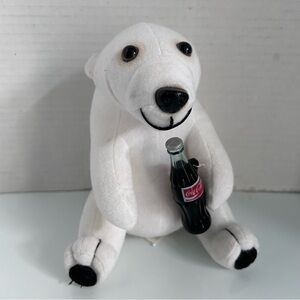 1993 Coca-Cola white polar bear plush 6-1/2” sitting height